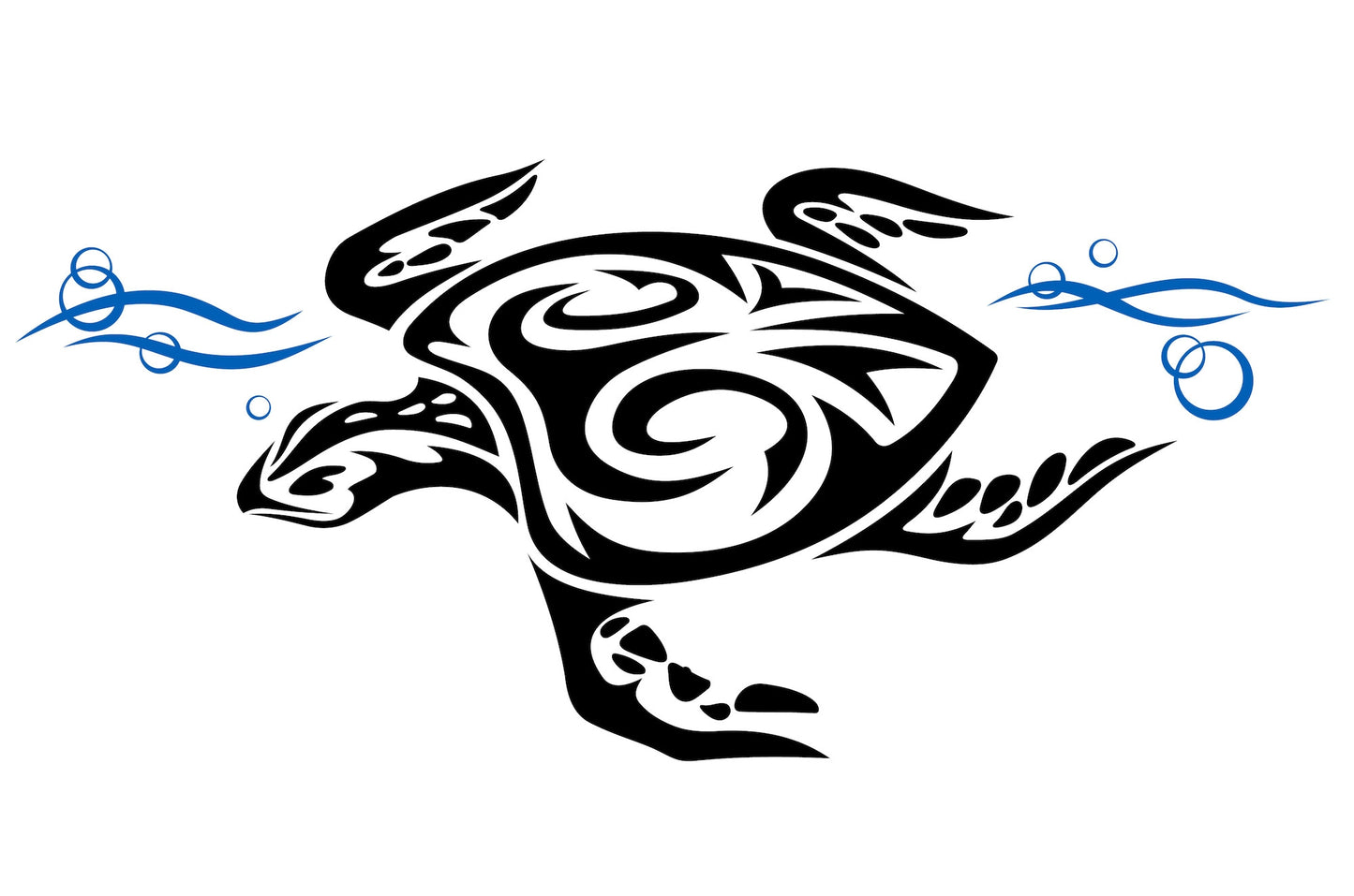 Tortue avec vagues
