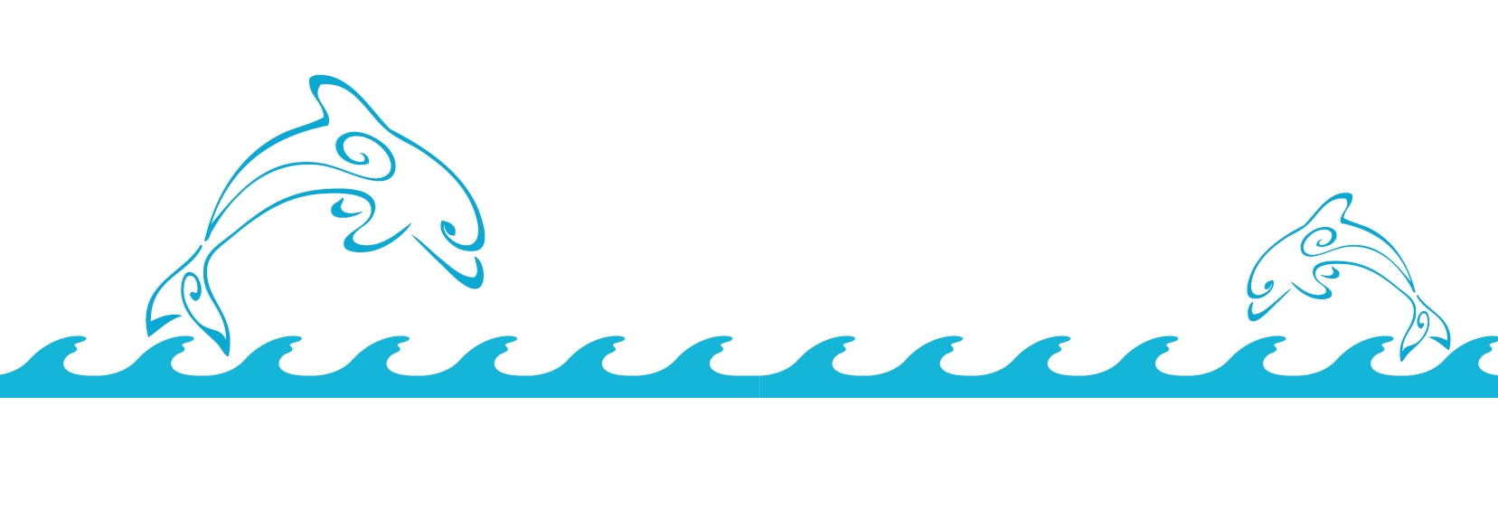 Ligne de vagues avec dauphins