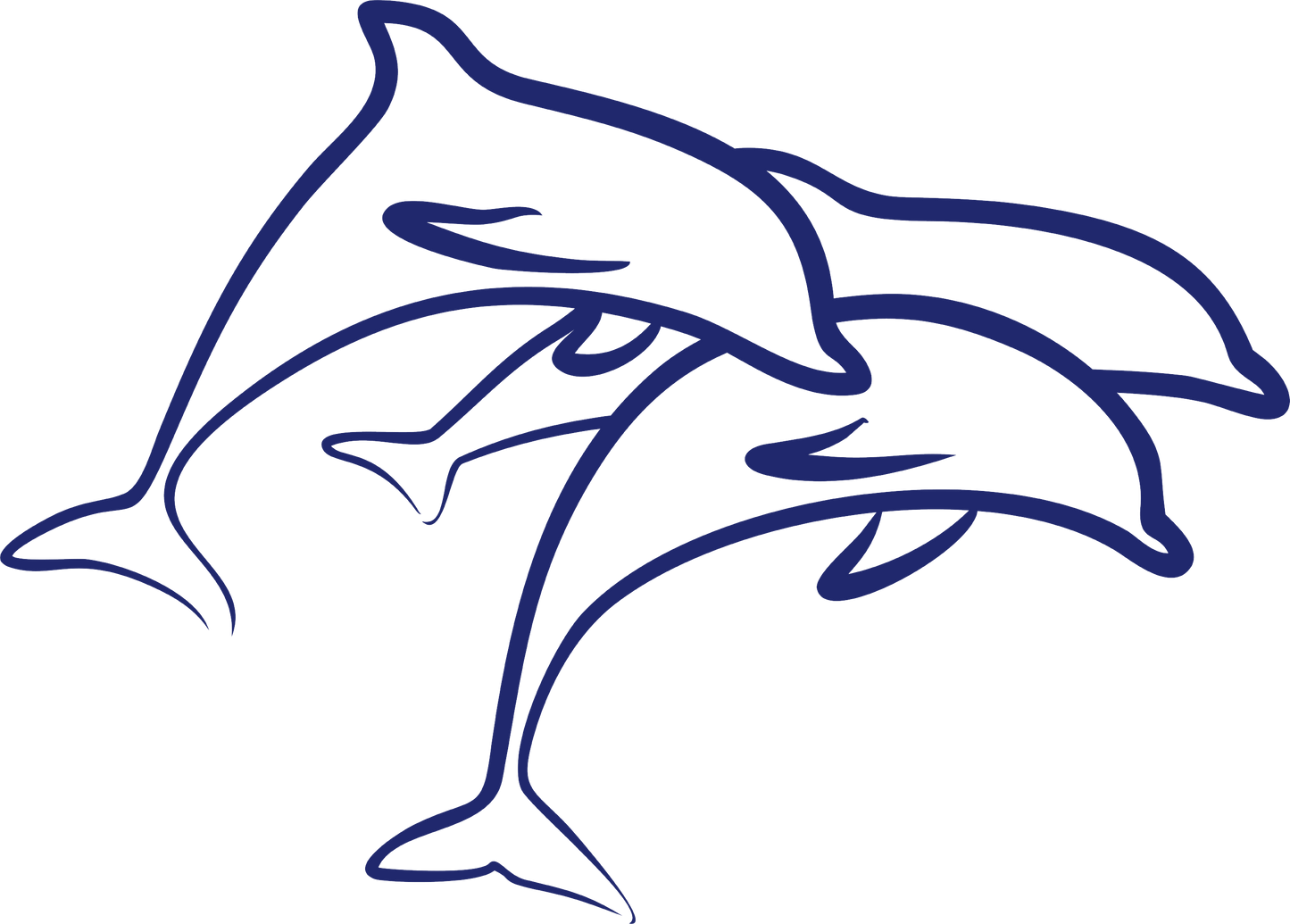 Trio de dauphins bleu marine