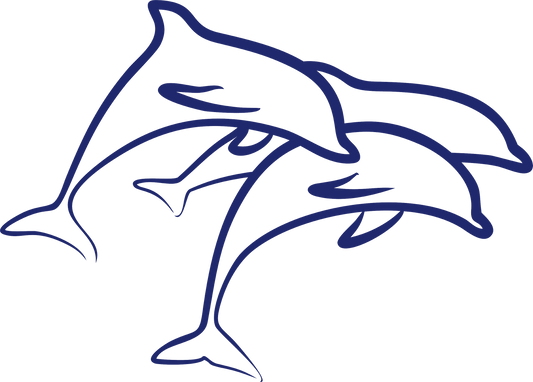 Trio de dauphins bleu marine