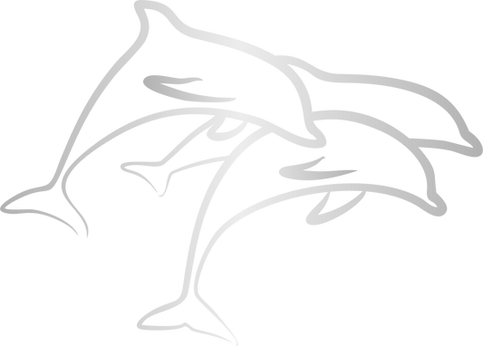 Trio de dauphins argenté